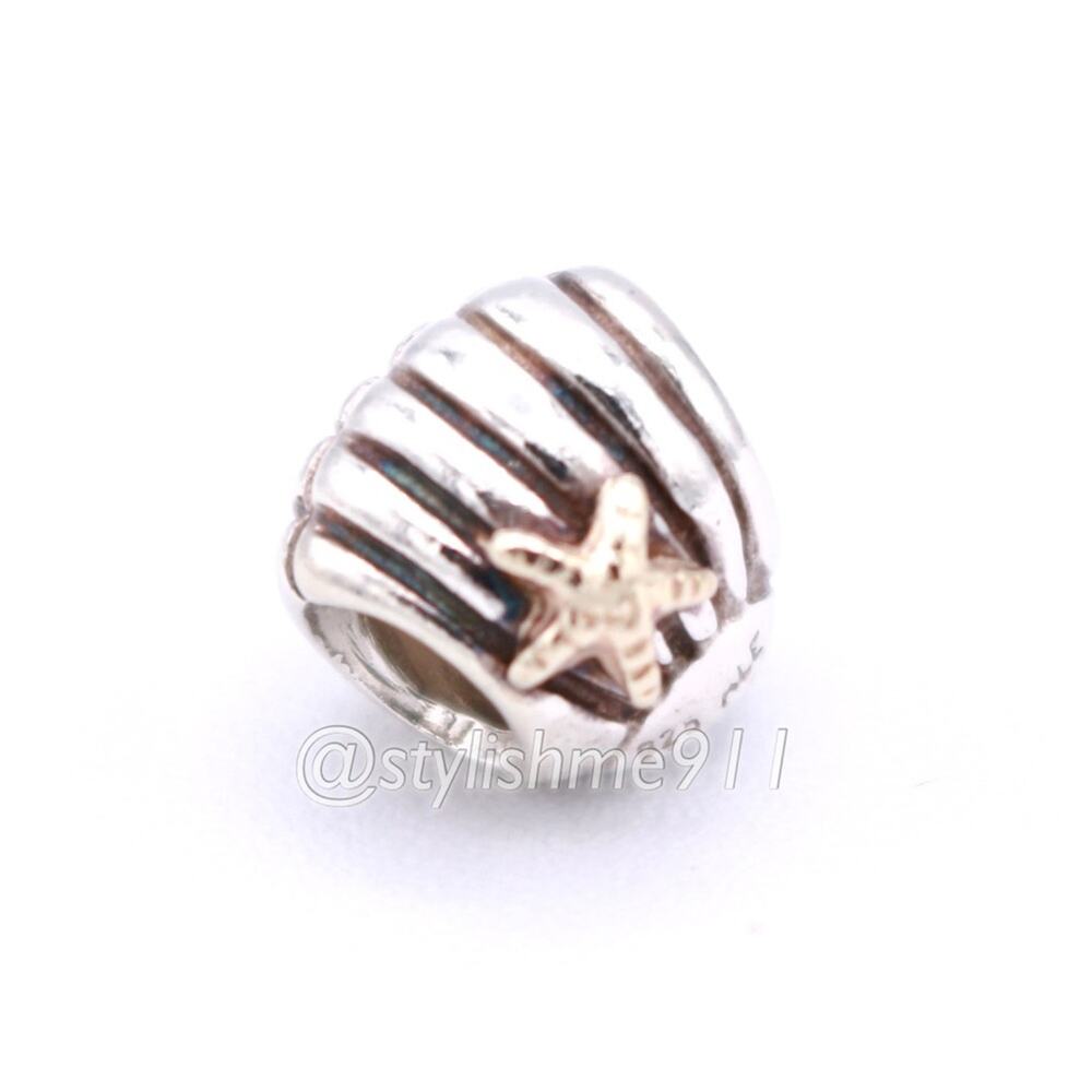 PANDORA Silver Sea Shell Charm with 14K Gold - 790249 - Picture 9 of 13
